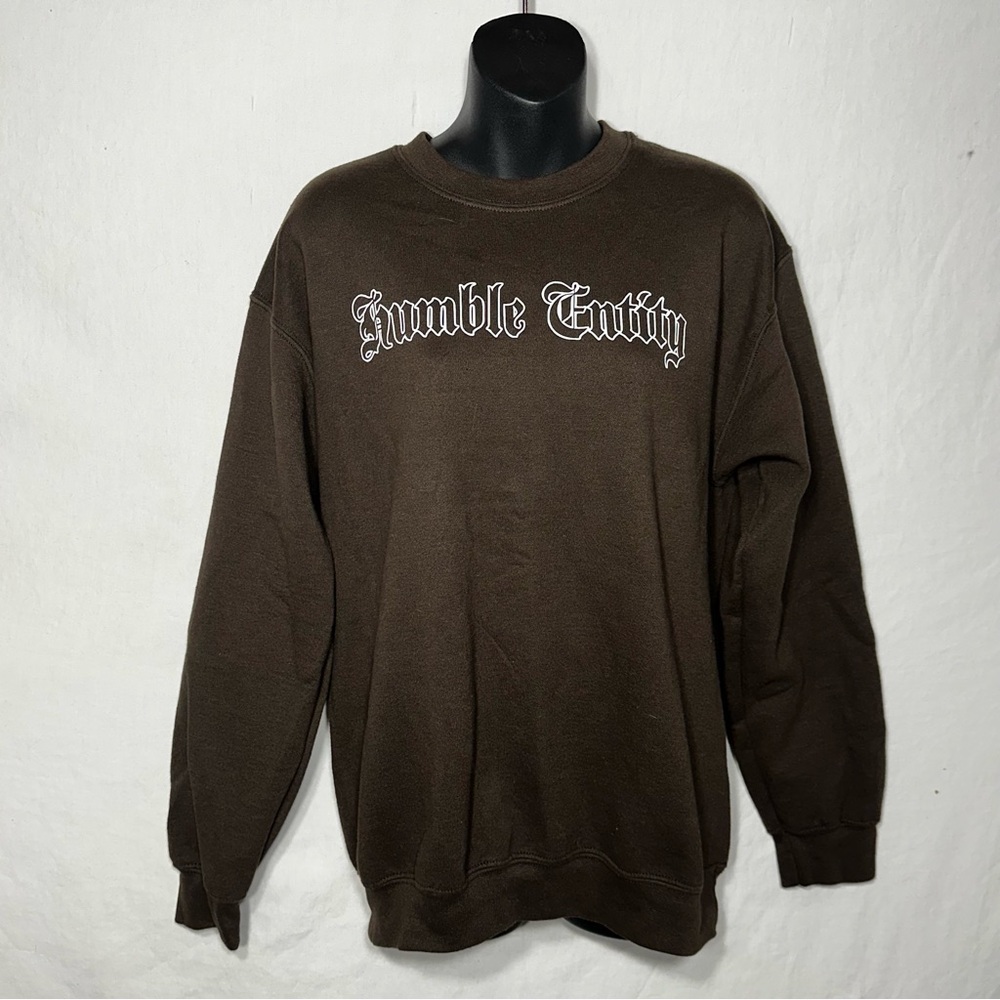 Unisex M Brown Urban Streetwear Oversized Crew Neck Graphic Print